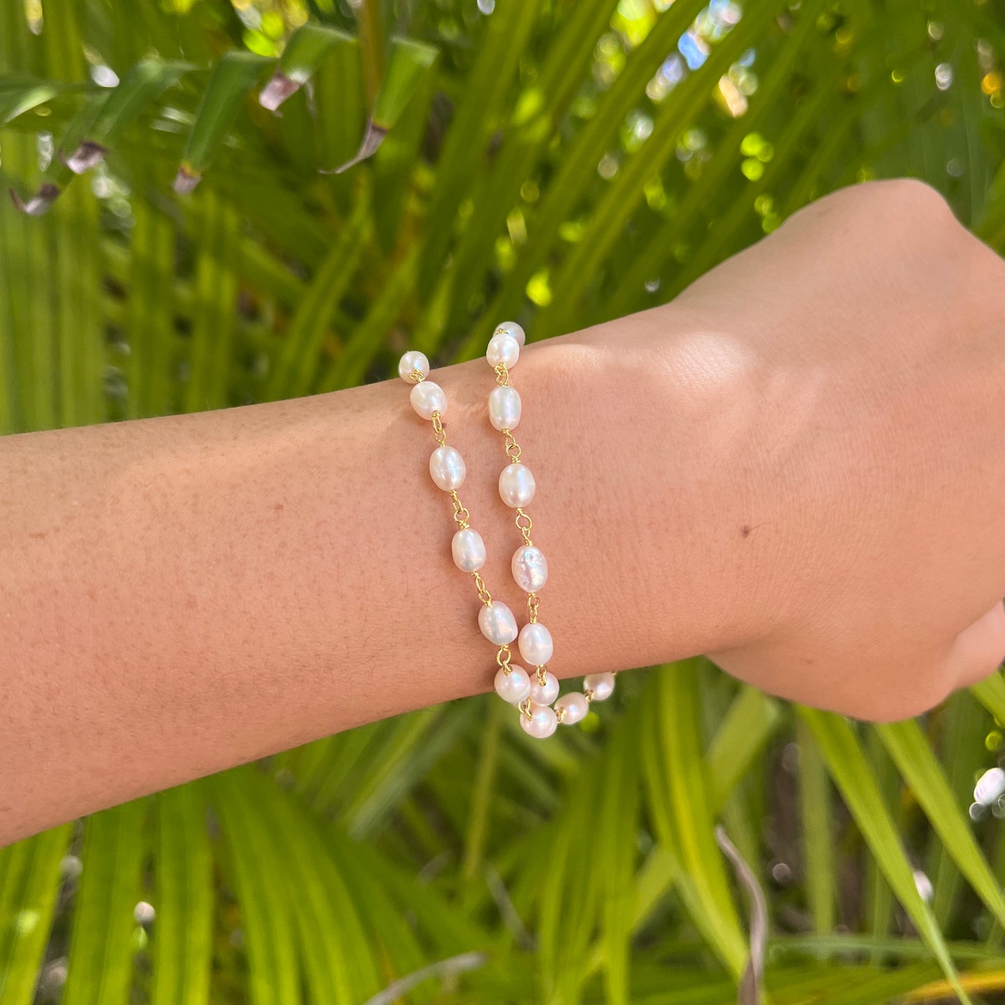 Freshwater Pearl Choker Necklace/Double Wrap Bracelet
